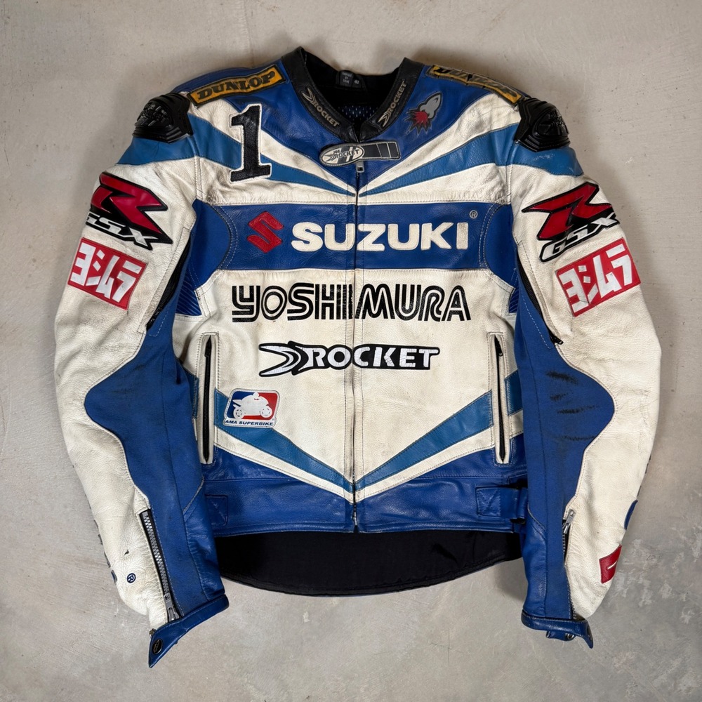 Joe Rocket Suzuki Yoshimura Mat Mladin Suzuki GSX-R Leather Racing Jacket 42
